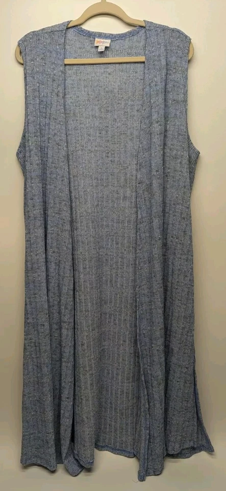 Chaleco plumero LuLaRoe para mujer JOY talla grande ligero azul talla 14-16 Foto 1 de 4