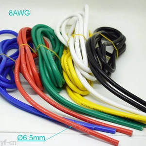 4 Metri 8AWG Flessibile Morbido Silicone Filo Stagno Rame RC Cavo Elettronico 6 Colori - Foto 1 di 10