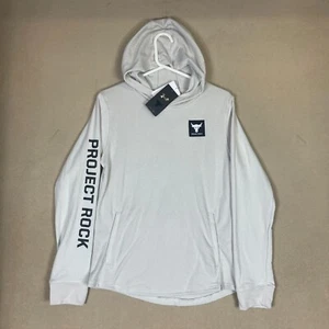 Under Armour Hoodie Youth Extra Large Off White Project Rock Pullover Mens NWT - Picture 1 of 15