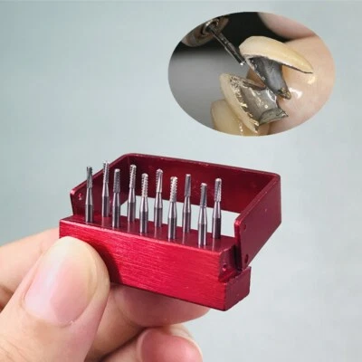 Fresas de corte de metal corona de acero de tungsteno dental de alta velocidad 10 piezas FG-1957 W soporte Foto 1 de 4