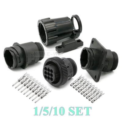 9 Pin/Way TE/AMP/TYCO CPC Series Circular Male Female Connector Plug Socket Kit - Image 1 of 4