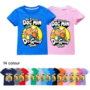 Kids Boy Girls Dog Man World Book Day Childrens Dogman Summer T-Shirts Tee Top💕 - Picture 1 of 24