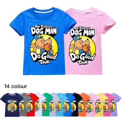 Kids Boy Girls Dog Man World Book Day Childrens Dogman Summer T-Shirts Tee Top