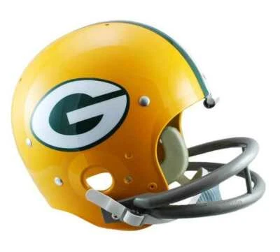 GREEN BAY PACKERS РЕТРО НЕПОДПИСАННЫЙ ПОЛНЫЙ РАЗМЕР TK 2 БАР ШЛЕМ RIDDELL - Изображение 1 из 2