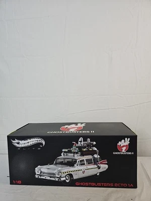 Hot Wheels Ghostbusters ECTO-1A Ghost Car Fine Edition Car Model 1:18 In Stock - Image 1 of 4