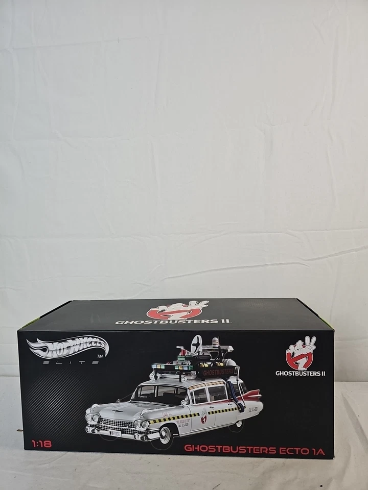 Hot Wheels Ghostbusters ECTO-1A Ghost Car Fine Edition Car Model 1:18 In Stock - Image 1 of 4