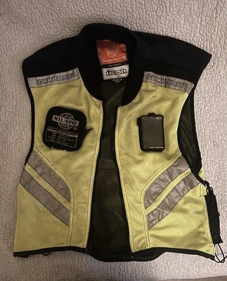 ICON Motorsports Mesh Mil Spec Fluorescent Neon Reflective Vest Regular Size - Image 1 of 4
