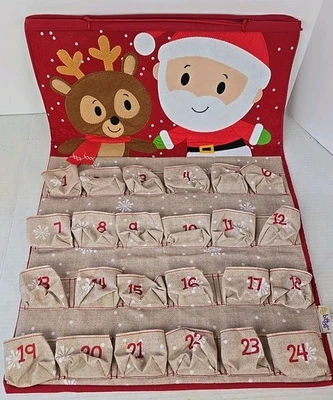 Hallmark Itty Bittys Santa Reindeer Christmas Countdown Advent Calendar 26 x 17" - Image 1 of 4