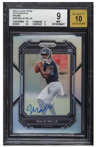 Malik Willis 2022 Panini Prizm Autographs Prizms #303 BGS 9,RC Titans - Picture 1 of 2