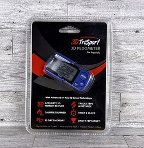 Genuine Realalt 3D TriSport 3D Pedometer Blue With Clip & Lanyard New In Package - Picture 1 of 7