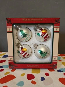 Vintage Retro Simon Holiday Collection Glas Christbaumkugeln Dekorationen x 4 - Bild 1 von 8