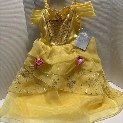 Disney Beauty And The Beast Belle Costume Dress Size 4 Satin Bodice Broach Roses - Image 1 of 4