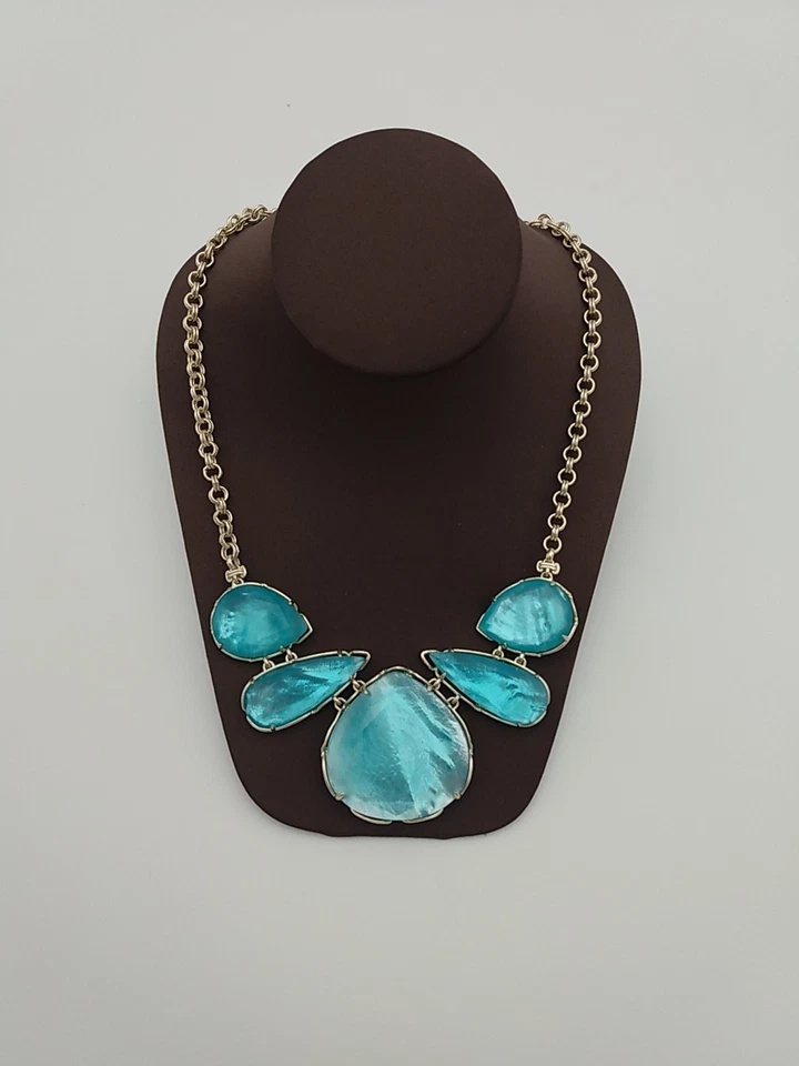 Collar Kendra Scott Kenzie llamativo Aqua Illusion chapado en oro de 14 kt Foto 1 de 4