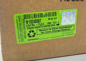 Tablero de control de lavadora Whirlpool #W10248067 *CAJA ABIERTA, FABRICANTE ORIGINAL NUNCA USADO* - Imagen 1 de 4