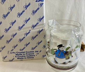Princess House Crystal Cookie Jar & Cutters #2549 Brand New Christmas - Picture 1 of 9