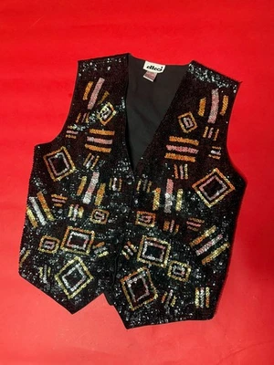 Chaleco Vintage Años 80 Lentejuelas Effeci - Raro Diseño Indie Indonesio - Cuentas a Mano Foto 1 de 4