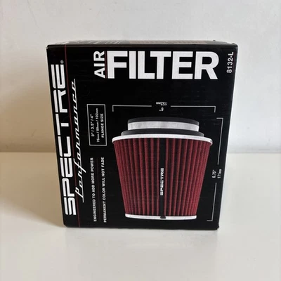 🛠️ Spectre Performance Air Filter 8132‑L – Red High‑Flow Cone Filter - Image 1 of 4