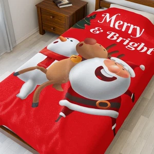 Gemütliche Weihnachten Plüsch Decke Überwurf, weiche Fleecedecke, Queen 60" x 80" rot - Bild 1 von 7