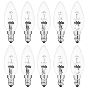 10 x Eco Halogen Kerzen 18W~25Watt E14 klar Glühbirne Glühlampe warmweiß dimmbar - Bild 1 von 2