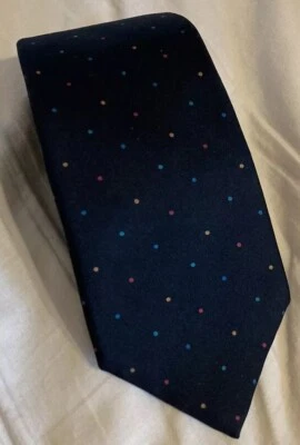 Corbata Frangi Años 80 90 De Colección Para Hombre Seda Negra Arco Iris Multicolor Lunares Usada en Excelente Condición Foto 1 de 3