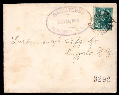 US 1895 FANCY MALTESE CROSS CANCEL TYING SC. #257 REGISTERED EAGLE MILLS - Image 1 of 3