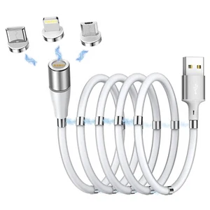 6ft 3IN1 Magnetic USB Cable Charger Cord for iPhone 16 15 14 13 Samsung S24 S23+ - Picture 1 of 9