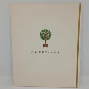 Vintage Stechpalme Topiary Grüße WEIHNACHTEN Grußkarte signiert - Bild 1 von 4