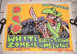 WHITE/ROB ZOMBIE/MELVINS/BABES IN TOYLAND BLACK LIGHT 1995 DALLAS TX POSTER - Bild 1 von 1