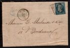FRANCE 1859 AMIENS NAPOLEON 20c IMPERF on ENTIRE COVER to BORDEAUX (L040)