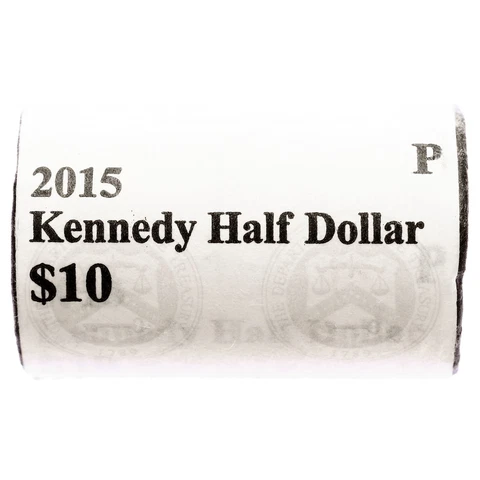 2015 P Kennedy Half Dollar BU Mint Wrapped H/T Roll 20 US Coin Lot Cover