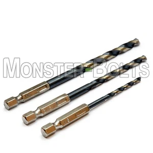 Brocas de acero de alta velocidad de vástago hexagonal de cambio rápido KFD Killer Force negras y doradas - Imagen 1 de 11