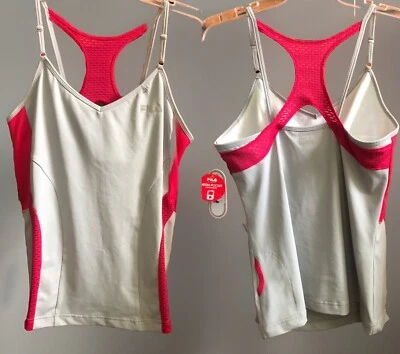Camiseta sin mangas FILA para mujer L gris rosa espalda deportiva sujetador incorporado y bolsillo multimedia entrenamiento Foto 1 de 4