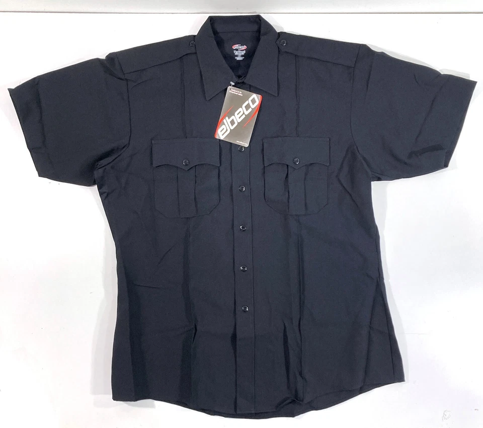 3XL - 19 ELBECO MENS 3314N TexTrop2 S/S POLYESTER SHIRT MIDNIGHT NAVY