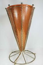 Vintage MCM Mid Century Retro Decorative Umbrella Holder Lamp Lighting Orange