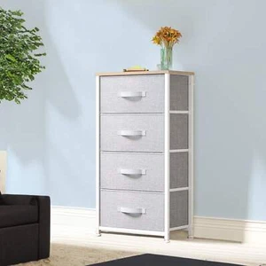 Sturdum 4 Drawer Storage Dresser Fabric Chest Of Drawers Sturdy Steel Frame Furn - Picture 1 of 4