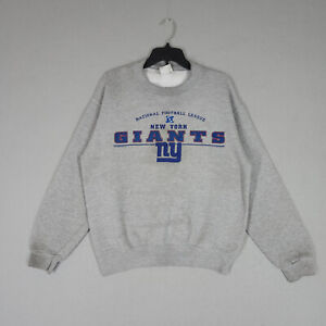 Vintage New York Giants Sweatshirt Men Medium Gray Pullover Football Sweater Y2K