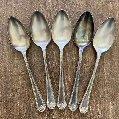 (5) International Silver Co ROOSEVELT Soup Spoons Silverplate Hotel Van Cleve - Image 1 of 4