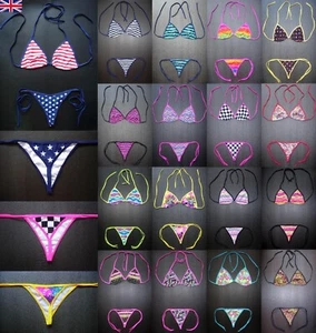 Bright G-STRING BIKINI Multi Coloured Swimwear Clothing Sexy Thong Underwear - Picture 1 of 123