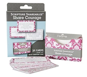 DaySpring Bible Pass Along Cards with Case, 32 Count, SHARE COURAGE, Christian - Picture 1 of 8