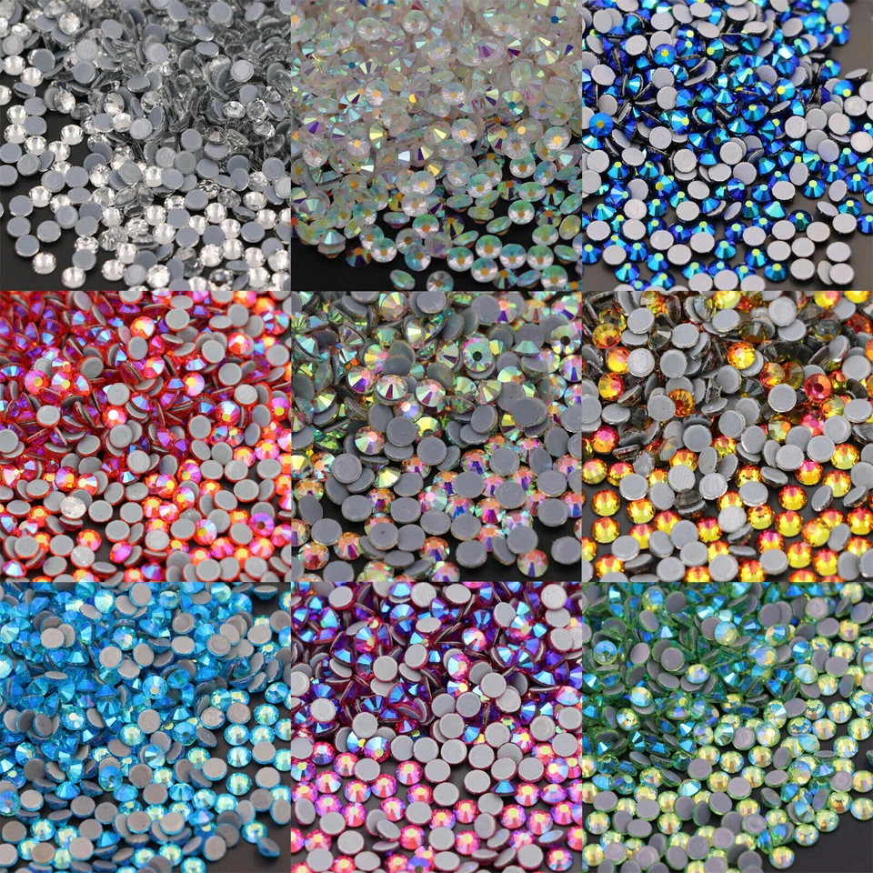 Hotfix pedrería flatback cristal hot fix piedras strass brillo para costura Foto 1 de 4