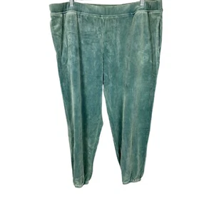 Peace Love World Women's Regular Garment Dyed Velvet Pants Jade X-Large Size - Picture 1 of 2