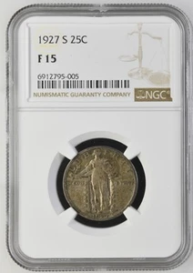 1927 S Quarter Dollars Standing Liberty Quarter NGC F-15 - Picture 1 of 2