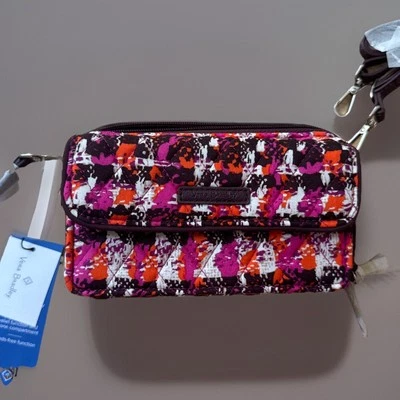 VERA BRADLEY RFID ВСЕ В ОДНОМ ЧЕРЕЗ ПЛЕЧО HOUNDSTOOTH ТВИДОВЫЙ СМАРТФОН ОРАНЖЕВЫЙ РОЗОВЫЙ - Изображение 1 из 4