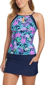 Conjunto de traje de baño Tankini ligero para mujer ELLEN TRACY o parte superior o inferior TALLA XL AZUL - Imagen 1 de 4