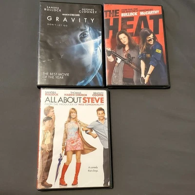 NEW SEALED Sandra Bullock DVD LOT The Heat, All About Steve * Gravity 3 MOVIES - Image 1 of 4