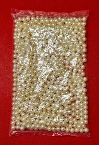 230g/8oz Faux Pearl for Crafting 8mm No Hole ABS Round Pearls Beads White - NEW - Picture 1 of 3