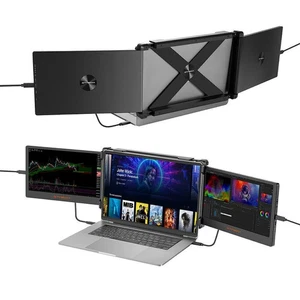 Dual Portable Monitor Tri Laptop Screen Extender Workstation for 13-17.3" Laptop - Picture 1 of 20