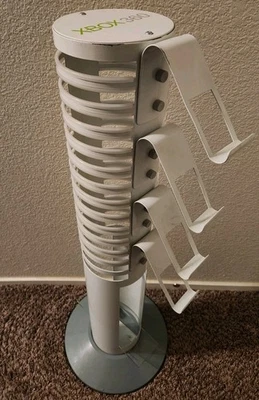 Torre de pantalla metálica Microsoft Xbox 360 3 pies sostiene controladores de consola y juegos Foto 1 de 4