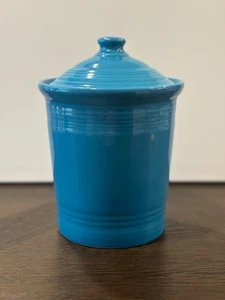 FIESTA Homer Laughlin PEACOCK BLUE LARGE CANISTER w/lid New With Tags 10" NWT - Picture 1 of 8