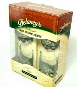 NEW Genuine Delaney's Premium Classic Irish Cream Liqueur Glasses Set Of 4 - Picture 1 of 3